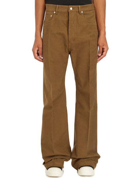 RICK OWENS Contemporary Wide-Cut Brown Trousers Size 30