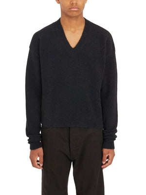 RICK OWENS Elegant Black V-Neck Sweater