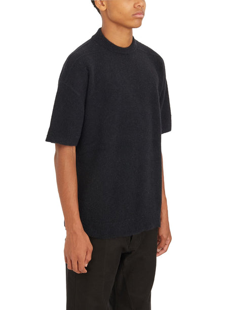 RICK OWENS Tommy T Black Short Sleeve Sweater