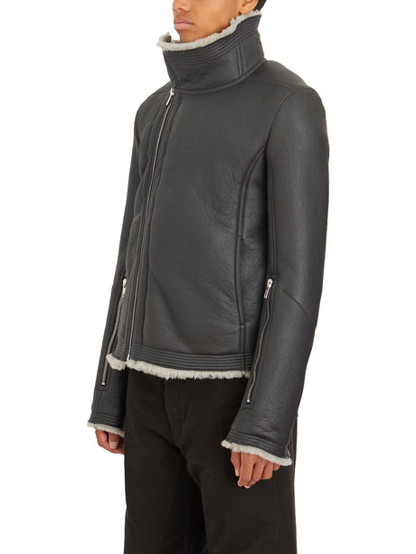 RICK OWENS Bauhaus Black Pearl Shearling Jacket