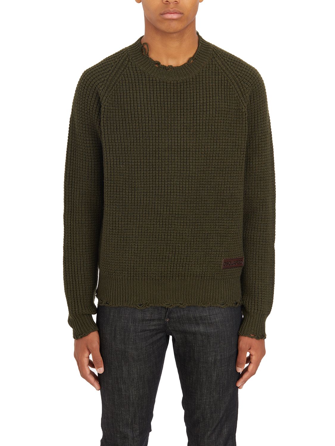 DSQUARED2 Luxury Green Virgin Wool Sweater - Size M