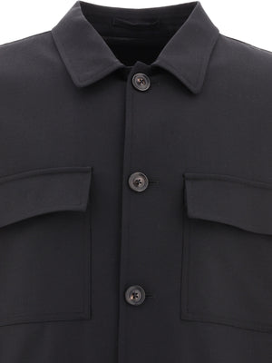 男士黑色外遮衫（供FW23使用）