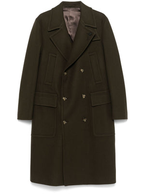 LARDINI Men's Wool Blend Classic Overcoat