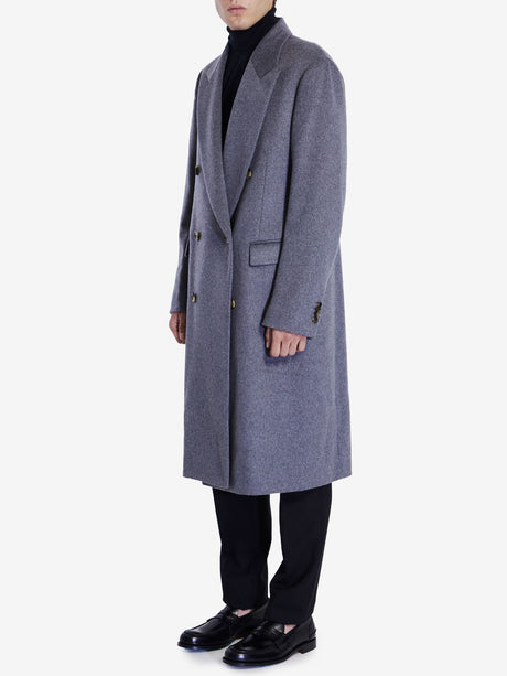 LARDINI Elegant Grey Cashmere Double-Breasted Jacket