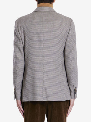 LARDINI Classic Houndstooth Wool-Blend Jacket