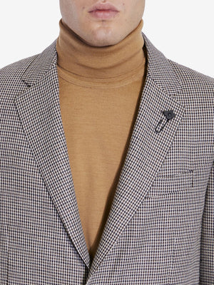 LARDINI Classic Houndstooth Wool-Blend Jacket