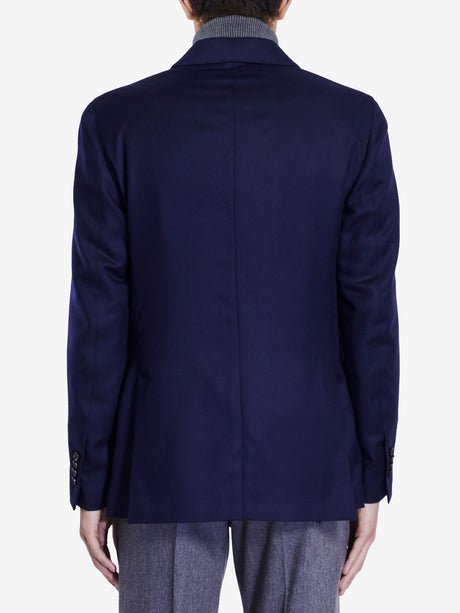 LARDINI Elegant Blue Cashmere Blend Double-Breasted Jacket