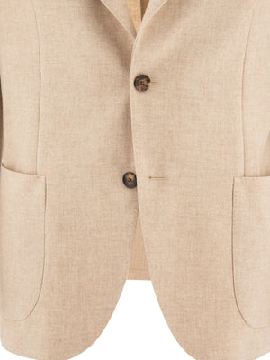 LARDINI Classic Wool-Cashmere Blazer in Beige