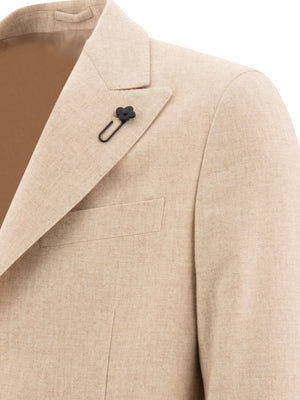 LARDINI Classic Wool-Cashmere Blazer in Beige