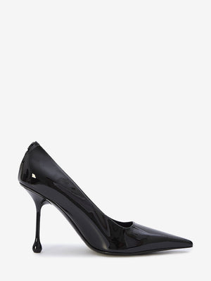 Elegant Black Patent Leather Pumps with Pointed Design and 9.5cm Heel for Women (SS24)