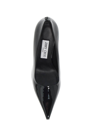 Elegant Black Patent Leather Pumps with Pointed Design and 9.5cm Heel for Women (SS24)