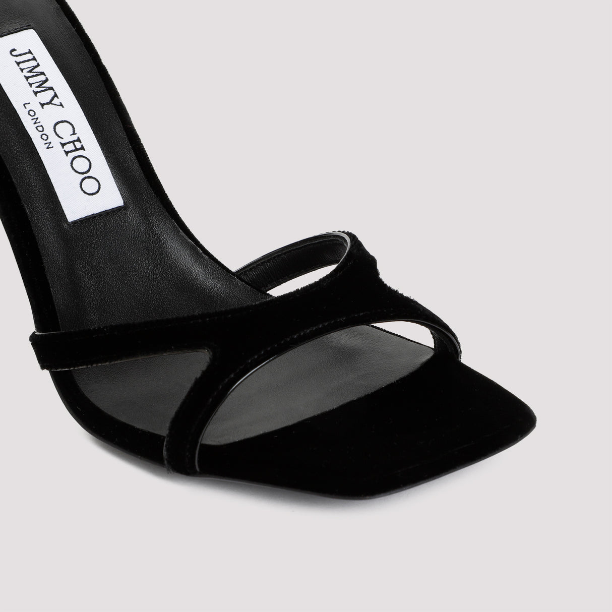 Black Velvet and Leather Sandals for Women - High Heel Sandals for SS24