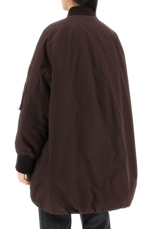 JIL SANDER Brown Down-Padded Maxi Bomber Jacket for Women