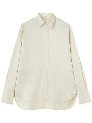 JIL SANDER Women's Beige Viscose and Silk Shirt for SS24