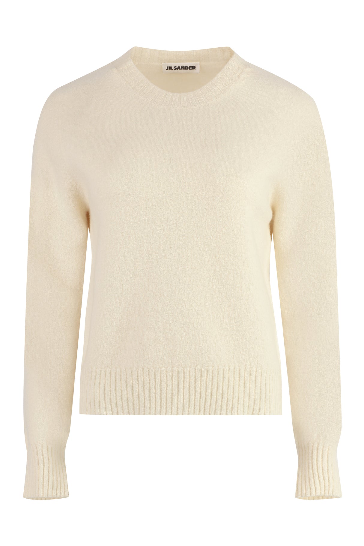 JIL SANDER White Ribbed Wool Pullover for Women - SS24 Collection