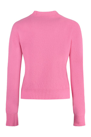 Fuchsia Ribbed Wool Pullover - SS24 Collection