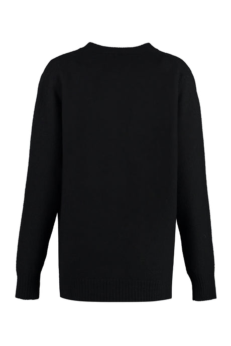 JIL SANDER Stylish Black Merino Wool Cardigan for Women
