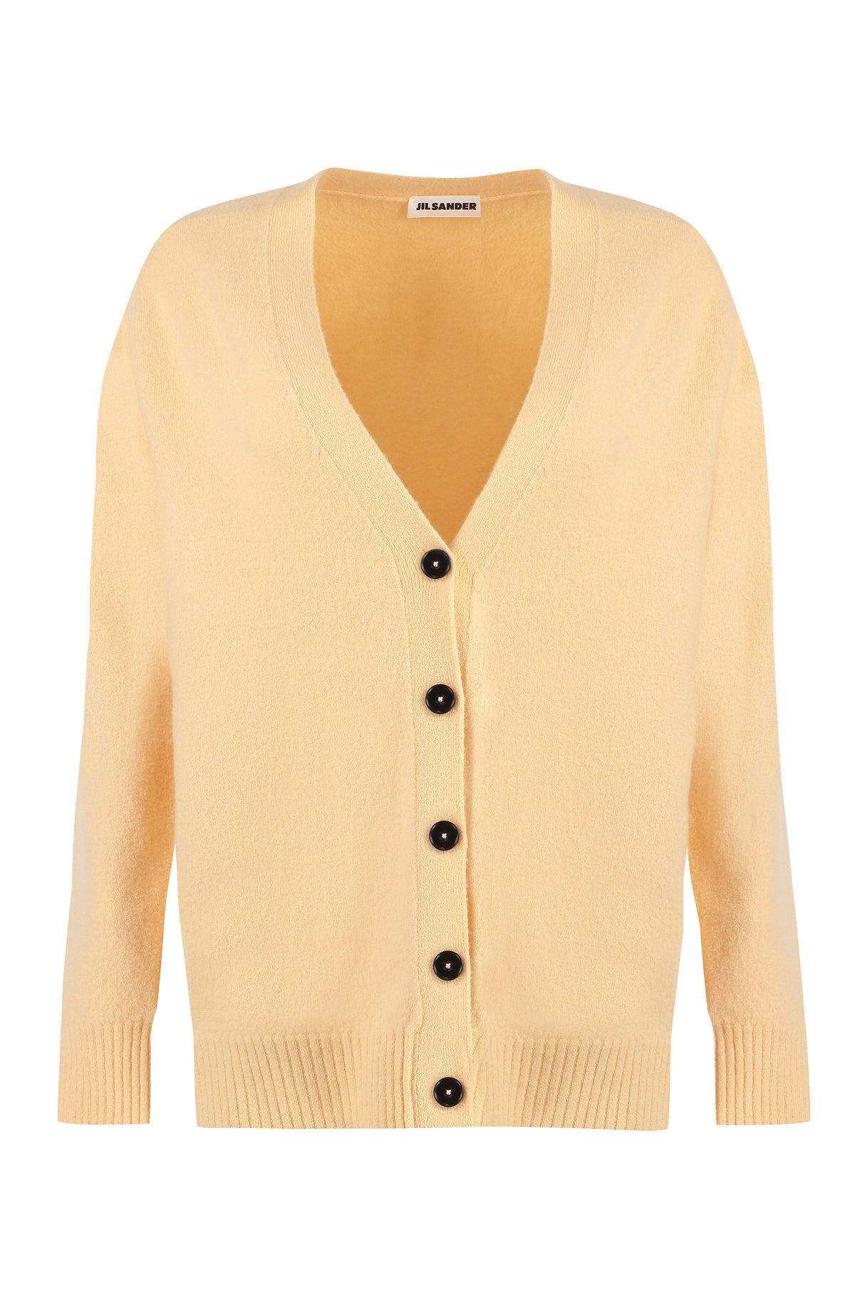 Women's Orange Ribbed Merino Wool Cardigan - JIL SANDER SS24 Collection