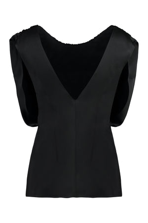 Gathered Black Viscose Top | SS24女裝