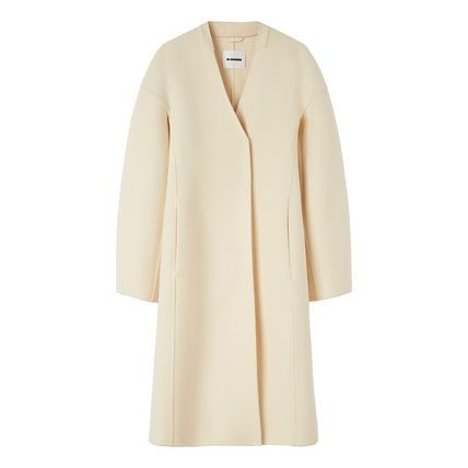 JIL SANDER Elegant Cornsilk Long Women's Jacket