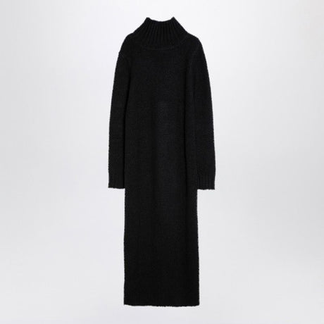 JIL SANDER Long Black Alpaca Turtleneck Dress for Women