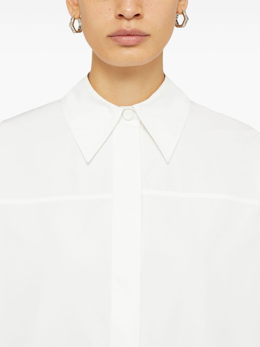 JIL SANDER Elegant White Cotton Shirt Dress