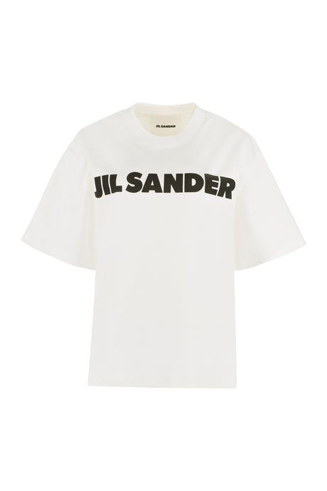 JIL SANDER Classic White Logo Print T-Shirt for Women