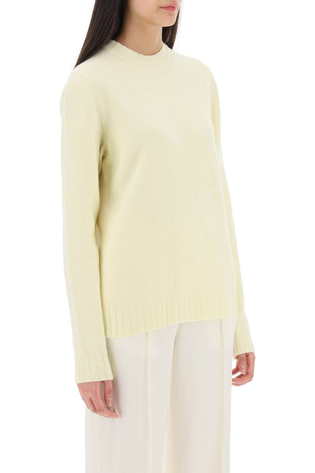 JIL SANDER Mustard Yellow Wool Crew-Neck Sweater for Women