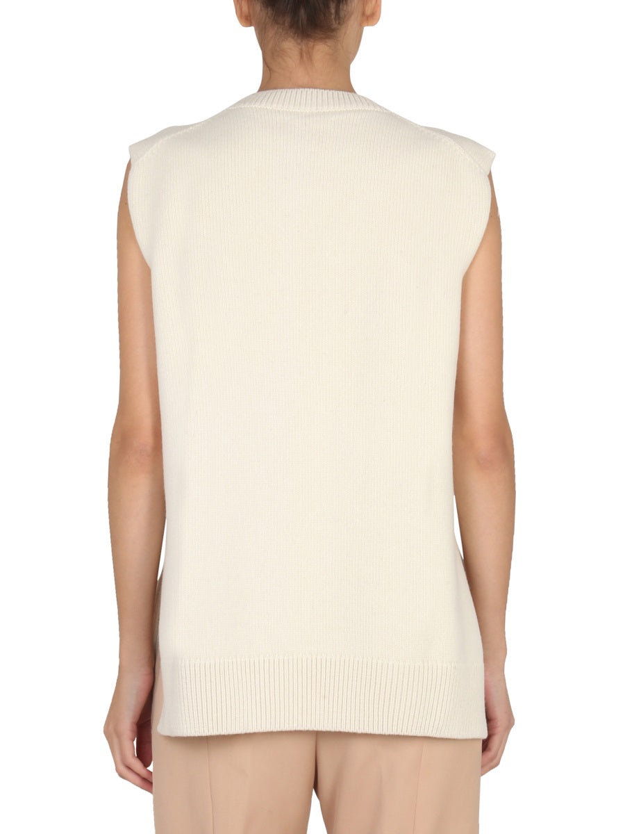 JIL SANDER Wool Sleeveless Crewneck Vest