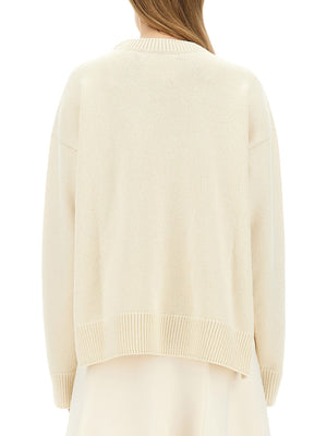 JIL SANDER Essential Wool-Cashmere Blend Sweater - Regular Fit (Size 36)