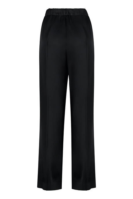 JIL SANDER Elegant Satin Trousers with Elastic Waistband