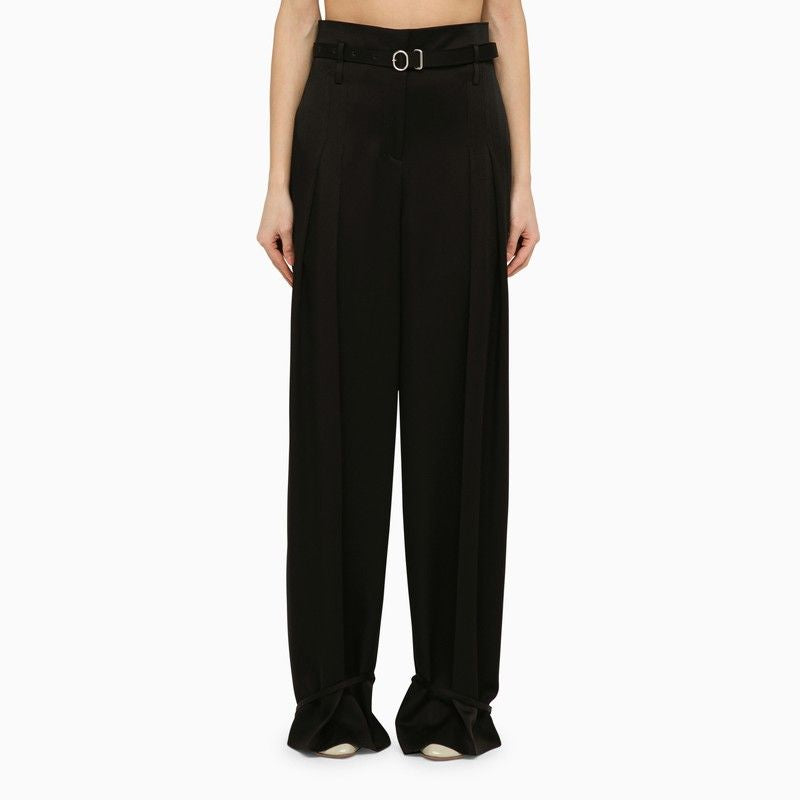 JIL SANDER Sophisticated Tan Tailored Trousers with Belt