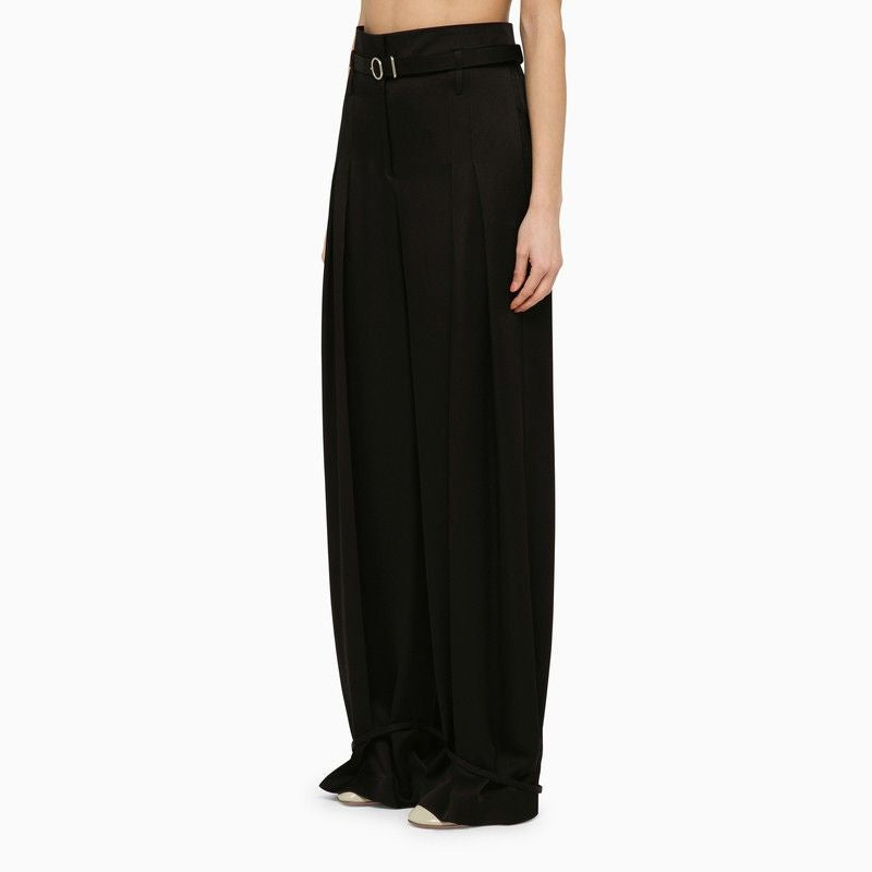 JIL SANDER Sophisticated Tan Tailored Trousers with Belt