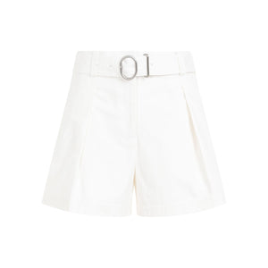 JIL SANDER Flared Cotton Bermuda Shorts with Removable Belt for Women