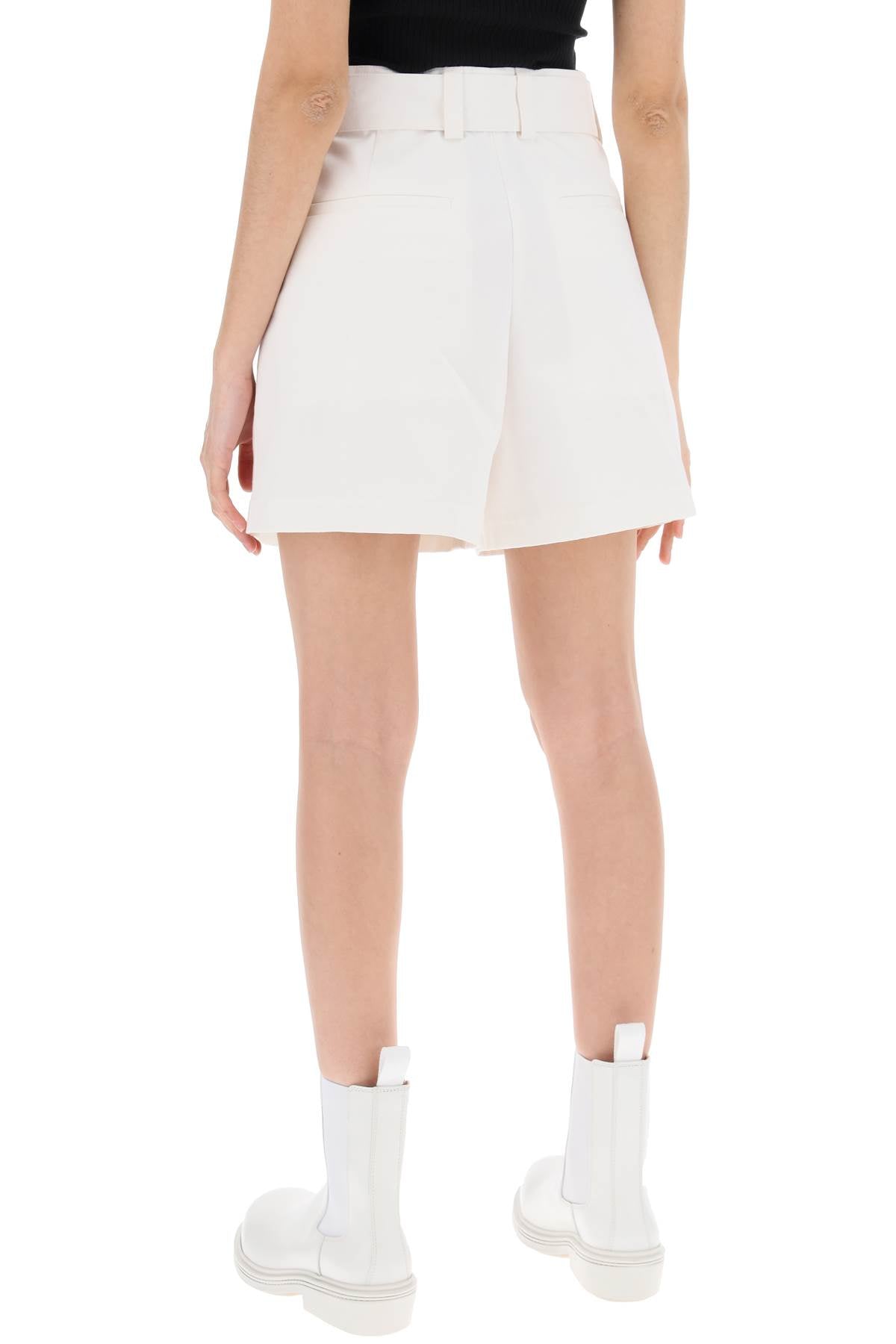 Flared Bermuda Shorts with Removable Belt - White (SS24)