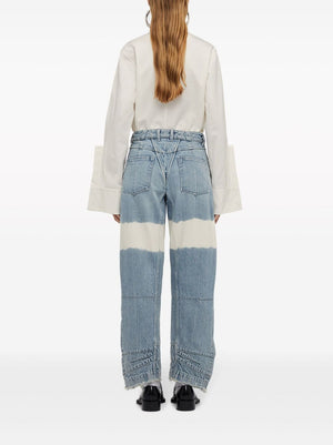 JIL SANDER High-Waisted Color-Block Denim Trousers for Women