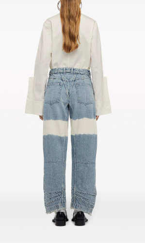 JIL SANDER High-Waisted Color-Block Denim Trousers for Women