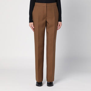 JIL SANDER  BROWN WOOL TROUSERS