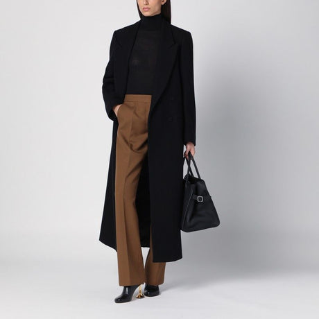 JIL SANDER  BROWN WOOL TROUSERS