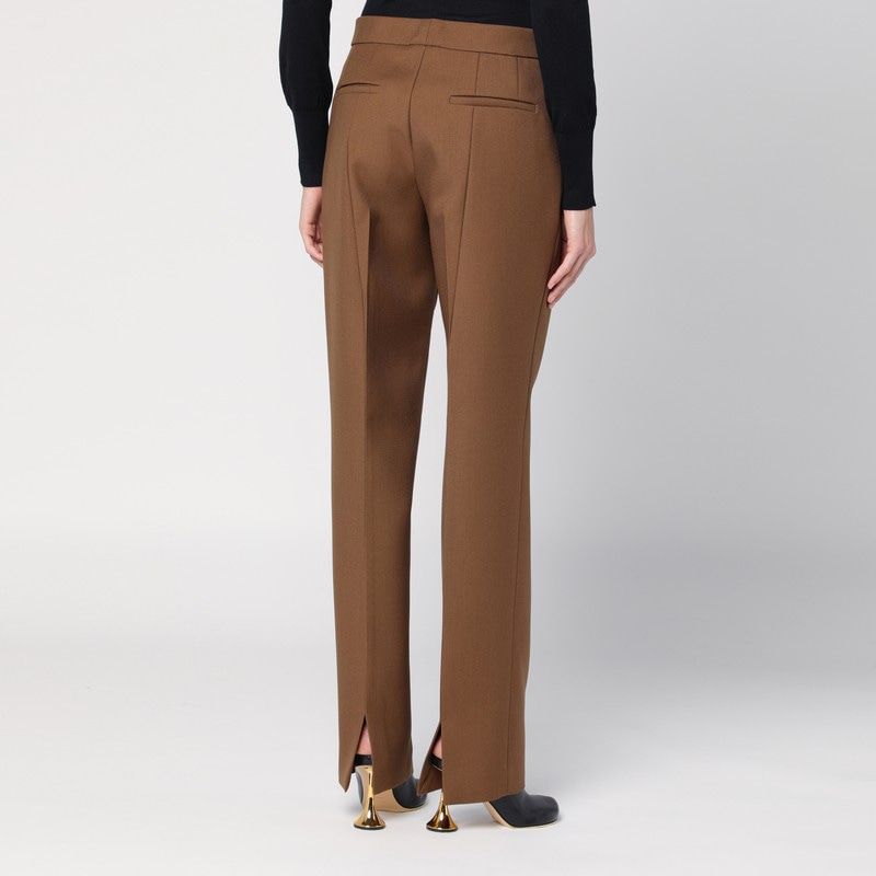 JIL SANDER  BROWN WOOL TROUSERS