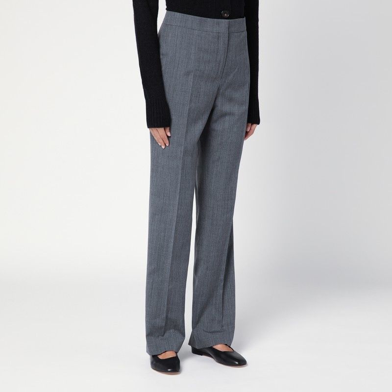 JIL SANDER High-Waisted Wool Trousers for Women