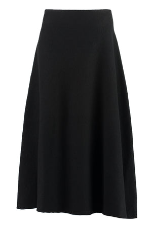 JIL SANDER Black Asymmetric Wool Skirt for Women