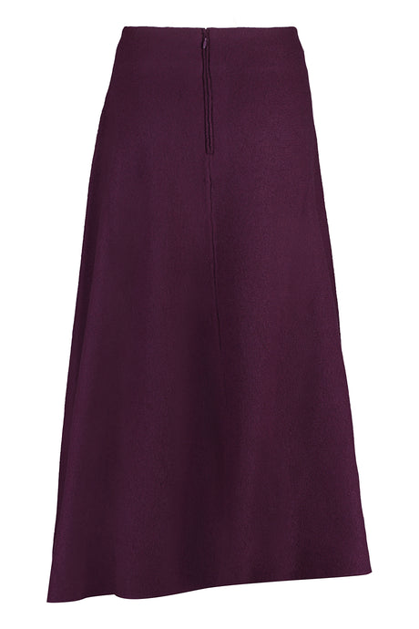 JIL SANDER Women's Flared Wool Skirt with a Purple Hue for FW23