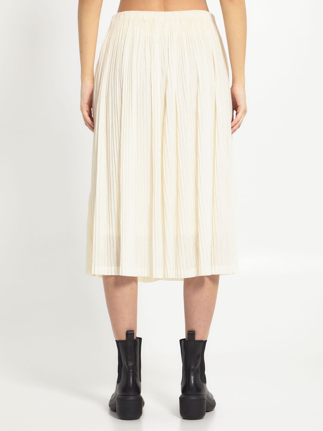 JIL SANDER Ivory Pleated Midi Skirt for Women