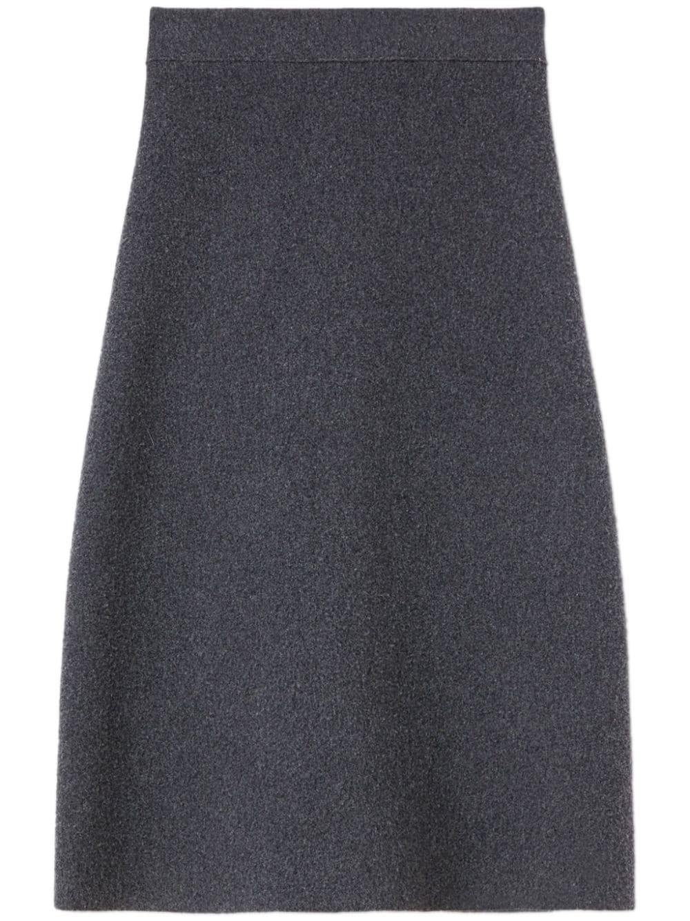 JIL SANDER Elegant A-Line Midi Wool Skirt