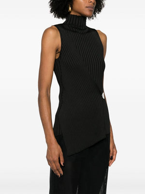 JIL SANDER Asymmetric Black Top for Women