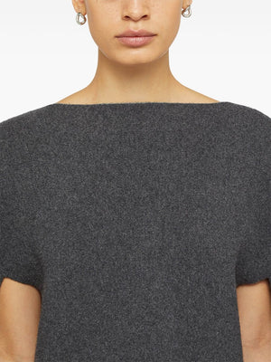 JIL SANDER Elegant Ash Grey Wool-Cashmere Cape