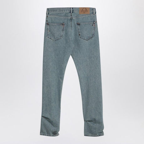 MOSCHINO COUTURE High-Waist Light Blue Denim Jeans with Rivet Accents