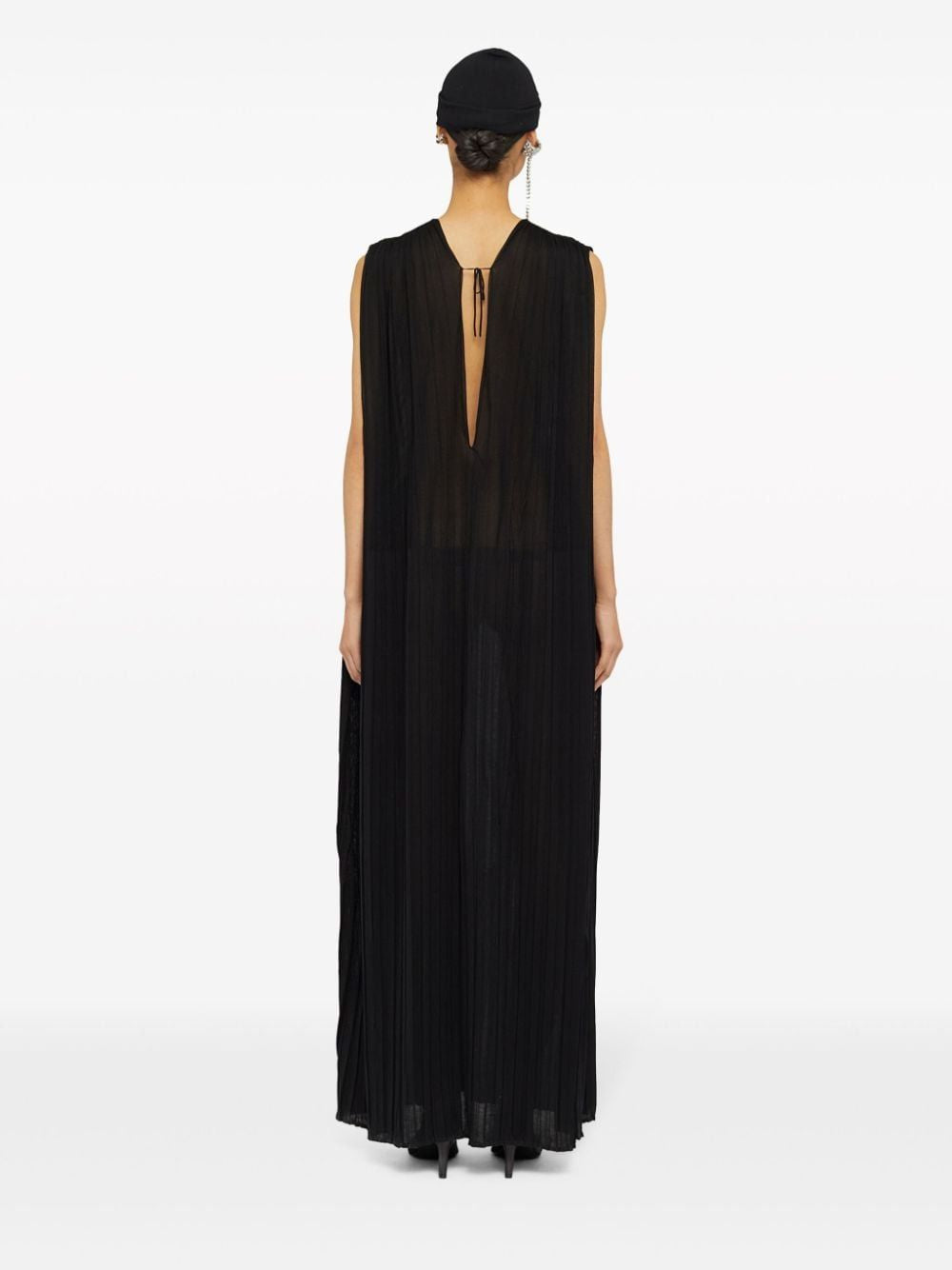 JIL SANDER Elegant Silk Mini Dress with Deep V-Neckline