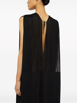 JIL SANDER Elegant Silk Mini Dress with Deep V-Neckline